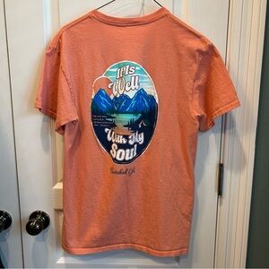 Women’s Graphic T-Shirt “It Is Well With My Soul” Coral Size Medium NO Size Tag